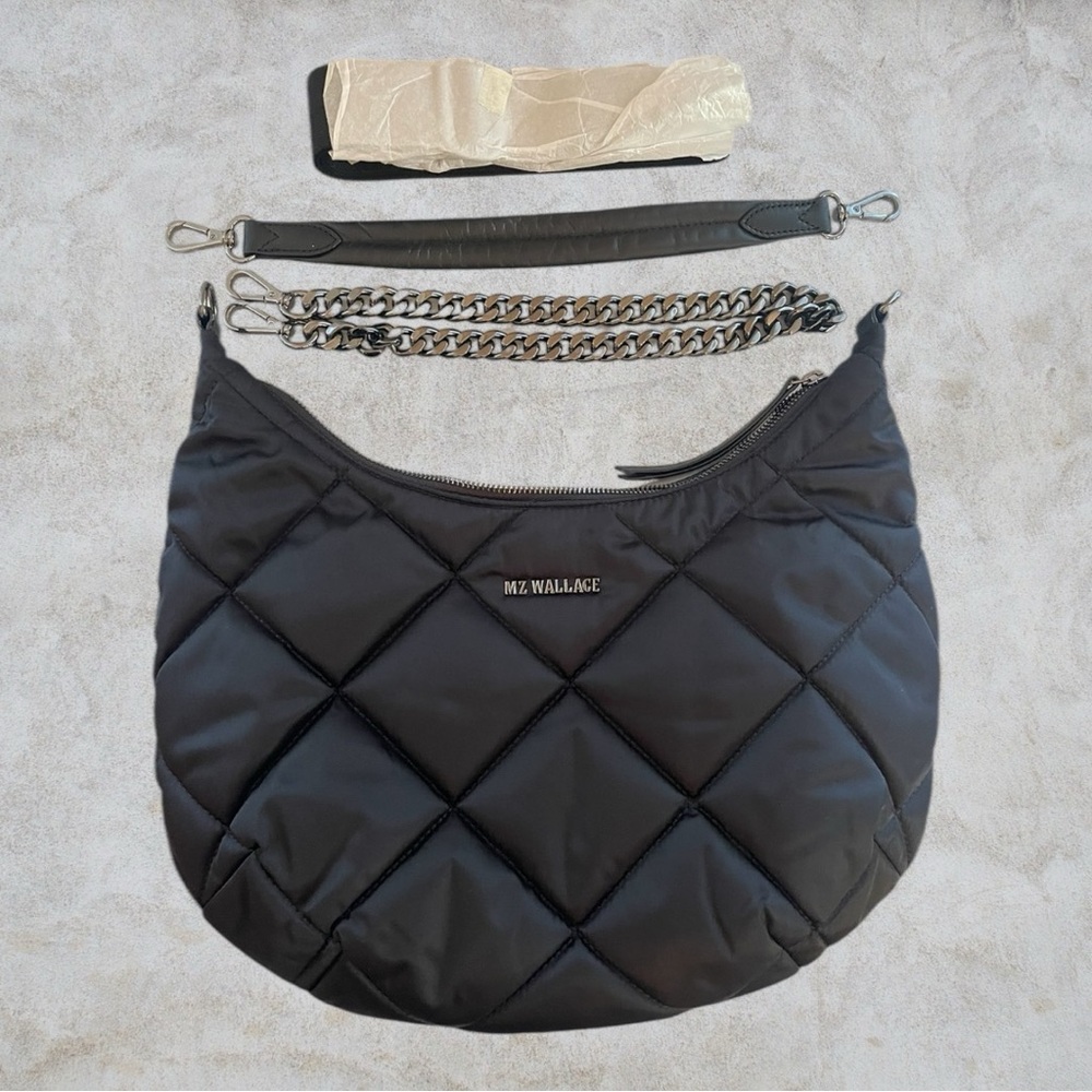 MZ Wallace Madison / Bowery Shoulder Bag Black Crossbody Satchel - Picture 4 of 6
